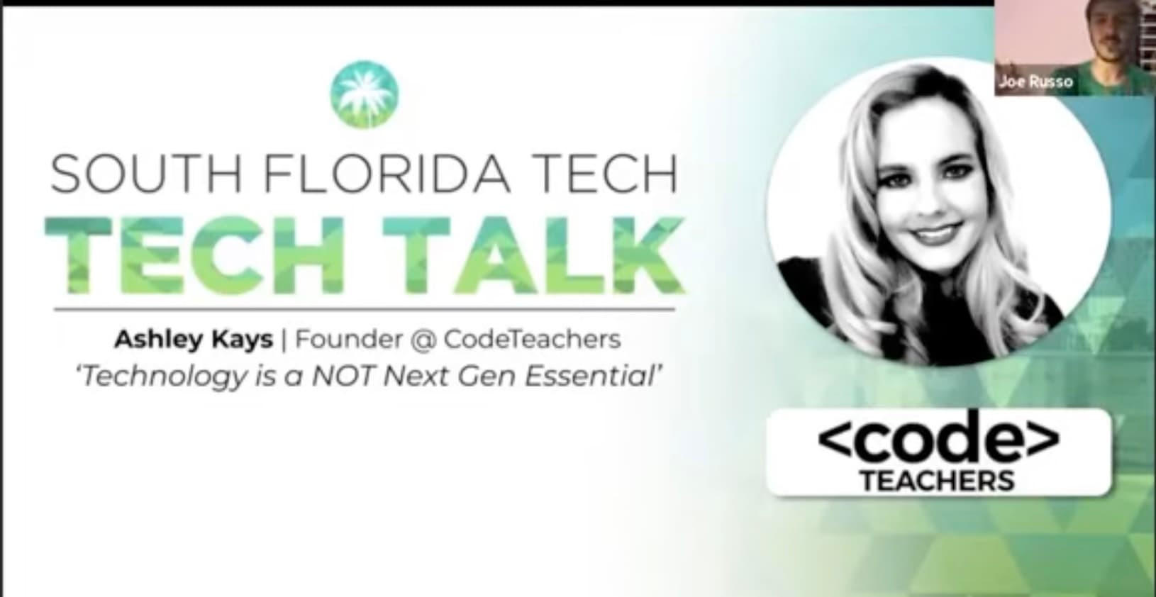 Ashley Kays speaking at South Florida Tech Talk for CodeTeachers