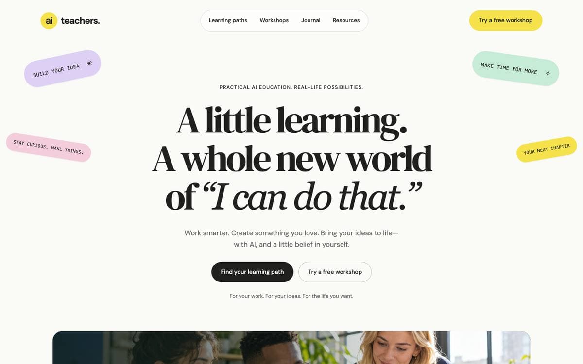 Homepage of AI Teachers