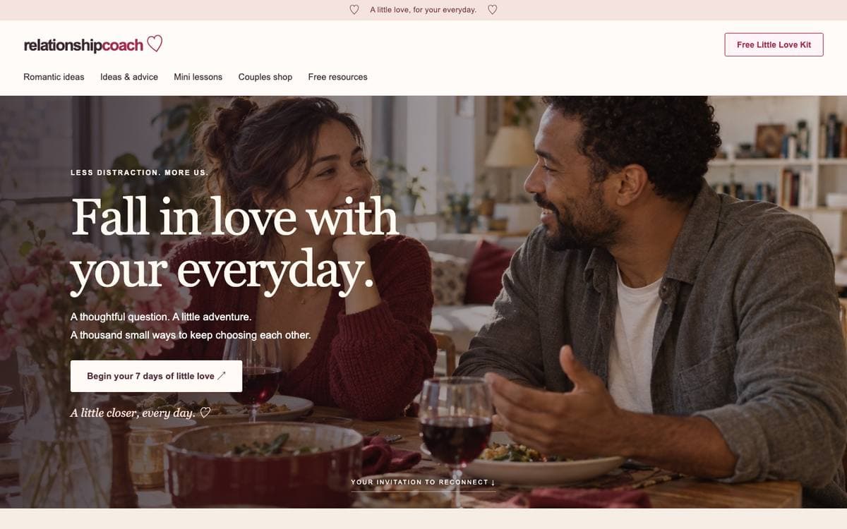 Homepage of RelationshipCoach