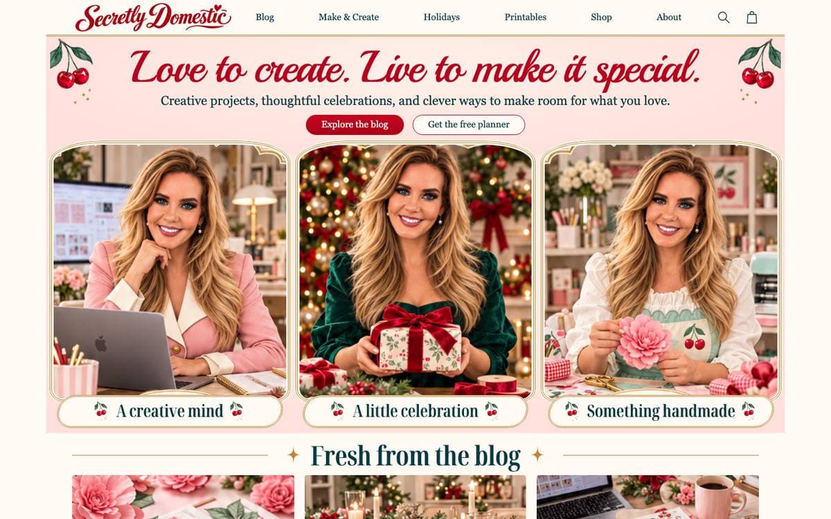 Homepage of Secretly Domestic